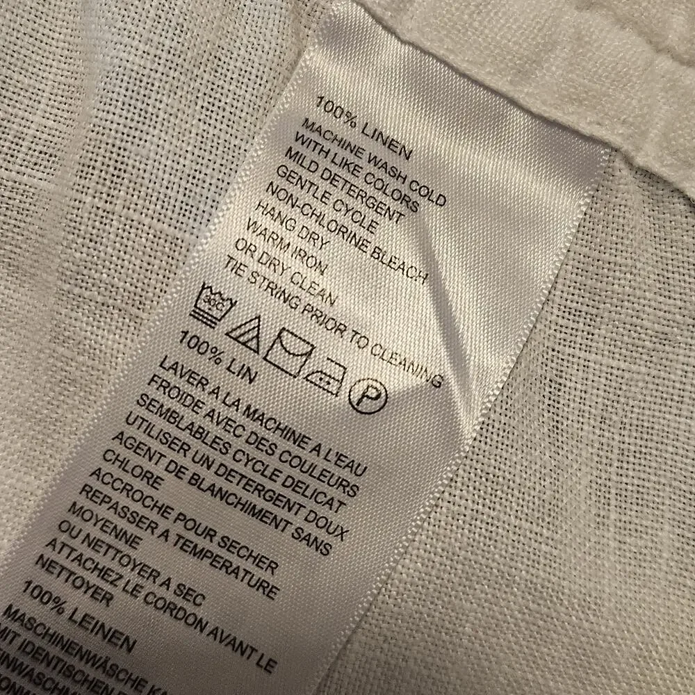 Tommy Bahama Two Palms Easy Linen Pants Men Sz M White Drawstring Pocket Relax